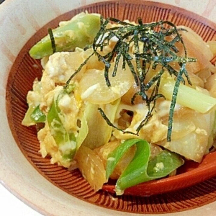 お麩でなんちゃって親子丼